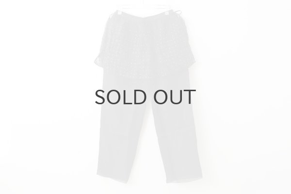 画像2: Khadi Silk Organdy & Embroidery Flap Pants (BK) (2)