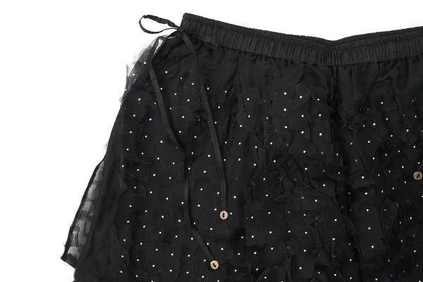 画像5: Khadi Silk Organdy & Embroidery Flap Pants (BK) (5)