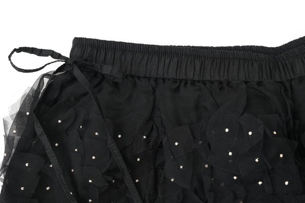 画像12: Khadi Silk Organdy & Embroidery Flap Pants (BK) (12)