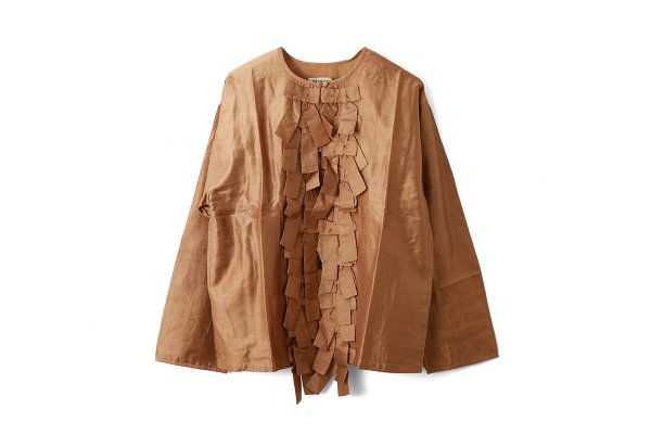 画像1: Khadi Silk Ribbon Light Jackt (C.BR) (1)