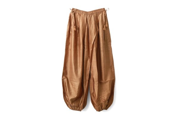画像1: Khadi Silk Tuck Gather Balloon Pants (C.BR) (1)