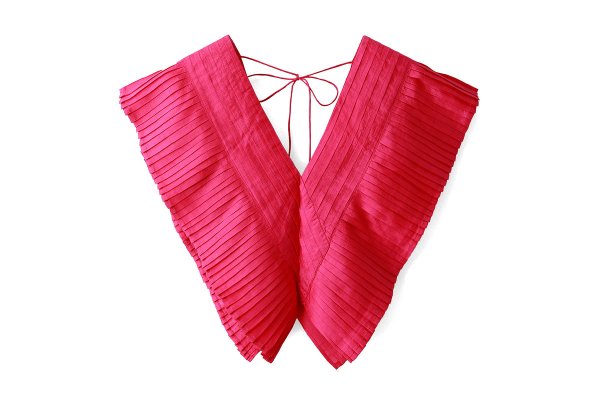 画像1: Khadi Silk Tuck Ruffle Collar (RV) (1)