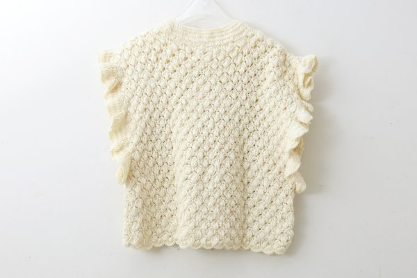 画像2: shop別注!! Hand Knit Hand Crochet Gilet (IV) (2)