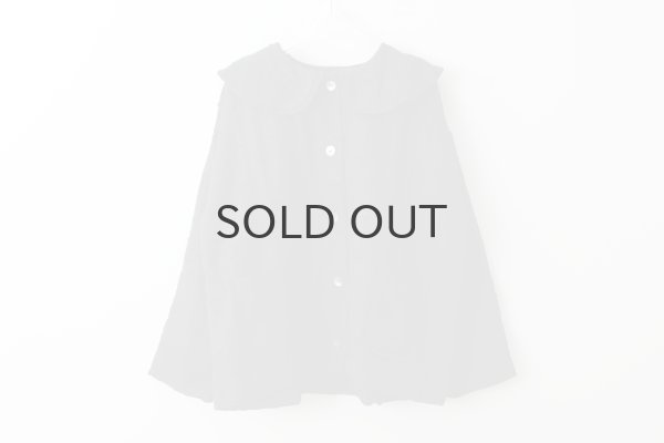 画像3: Khadi Thick Silk & Embroidery Round Collar Blouson (BK) (3)