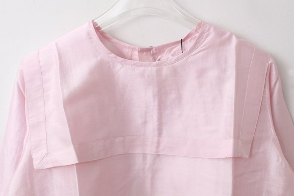 画像3: Khadi Silk Back Button Sailor Blouse (RW) (3)