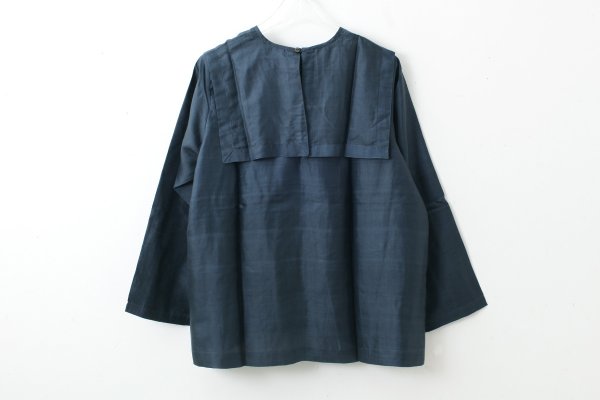 画像2: Khadi Silk Back Button Sailor Blouse (CH) (2)
