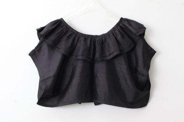 画像2: Khadi Silk Frill Gillet (BK) (2)
