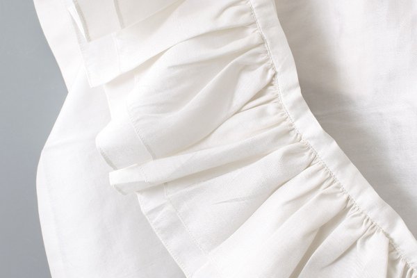 画像3: Khadi Silk Frill Gillet (WH) (3)