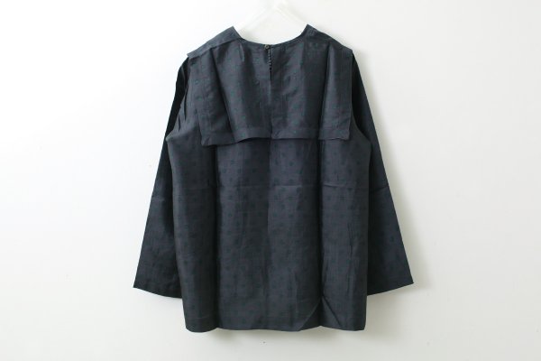 画像2: Khadi Silk Back Button Sailor Blouse (CH) (2)