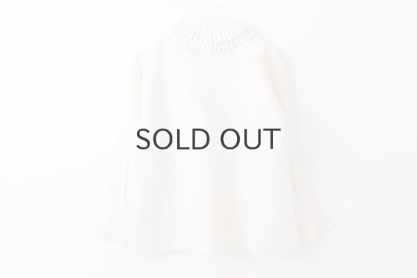 画像2: Khadi Linen Tuck Collar Blouse (EC) (2)