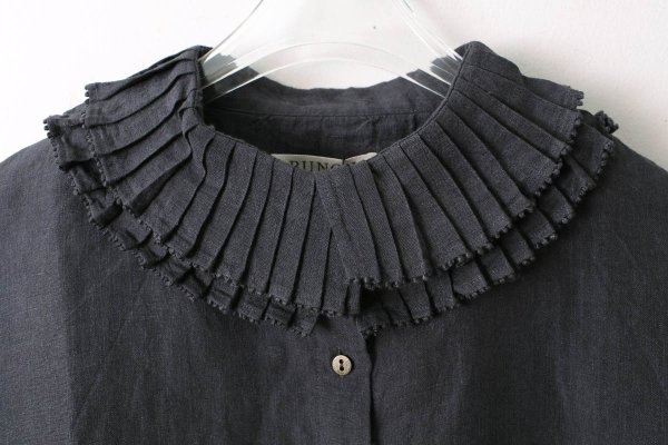 画像4: Khadi Linen Tuck Collar Blouse (CH) (4)