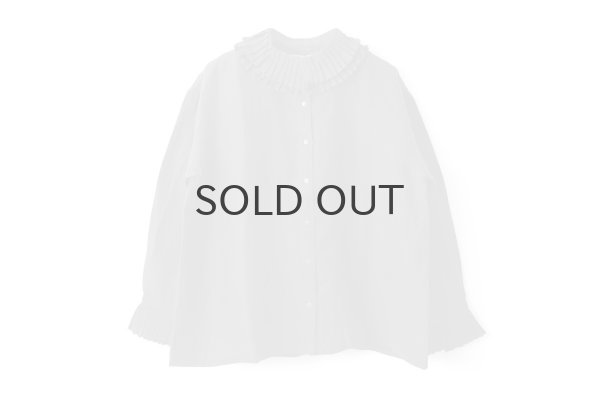 画像1: Khadi Linen Tuck Collar Blouse (CH) (1)