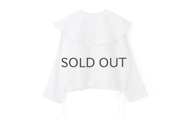 画像1: Khadi Linen Cotton Big Collar Wide Blouse (CH) (1)