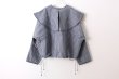 画像2: Khadi Linen Cotton Big Collar Wide Blouse (CH) (2)