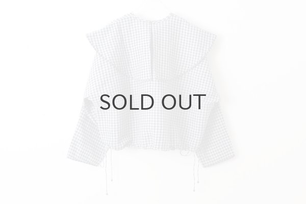 画像2: Khadi Linen Cotton Big Collar Wide Blouse (CH) (2)