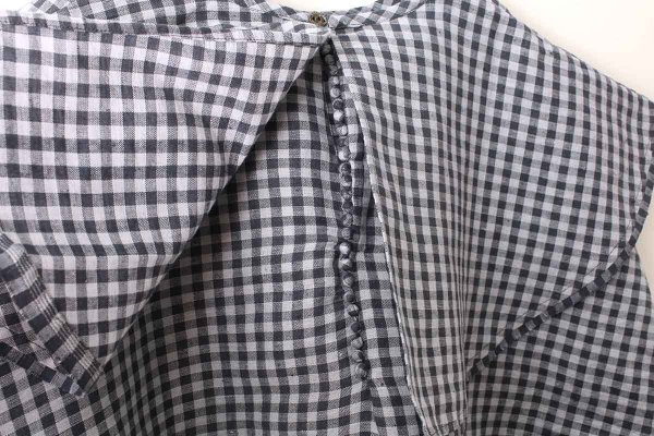 画像11: Khadi Linen Cotton Big Collar Wide Blouse (CH) (11)