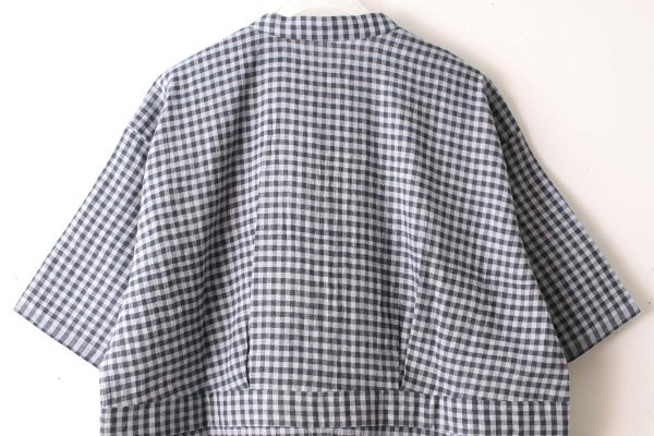 画像9: Khadi Linen Cotton Gingham Check Gingham Frill Overalls  (CH) (9)