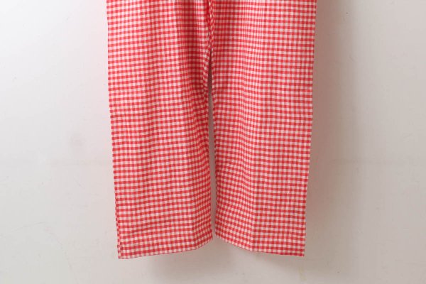 画像8: Khadi Linen Cotton Gingham Check Gingham Frill Overalls  (RD) (8)