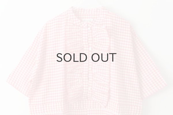 画像3: Khadi Linen Cotton Gingham Check Gingham Frill Overalls  (RD) (3)