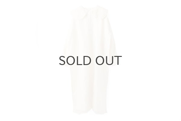 画像1: Khadi Silk Organdy & Embroidery Collar Dress (EC) (1)