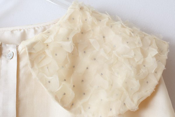 画像5: Khadi Silk Organdy & Embroidery Collar Dress (EC) (5)