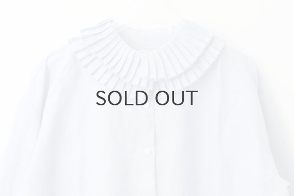 画像3: Khadi Linen Tuck Collar Blouse (LBL) (3)