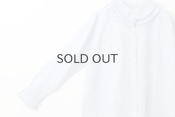画像5: Khadi Linen Tuck Collar Blouse (LBL) (5)