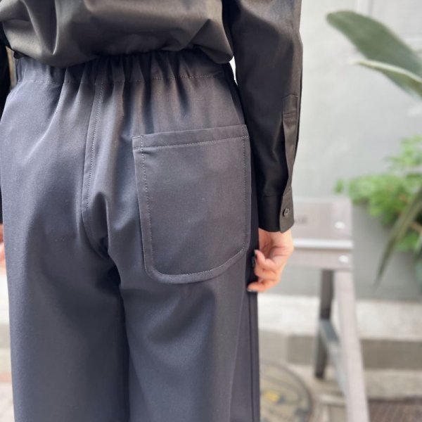 画像17: ウールギャバ後染めパッチポケットギャザーパンツ (NV) (17)