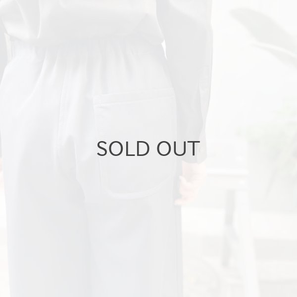 画像18: ウールギャバ後染めパッチポケットギャザーパンツ (BK) (18)