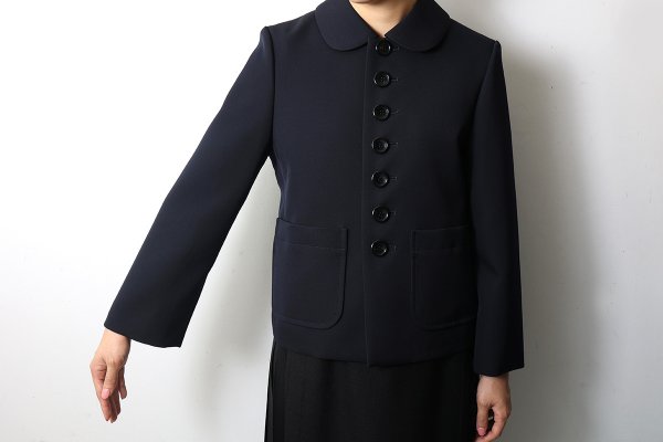 画像17: ウールギャバ 丸襟ジャケット (NV) (17)