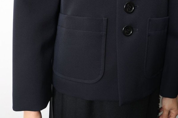 画像19: ウールギャバ 丸襟ジャケット (NV) (19)