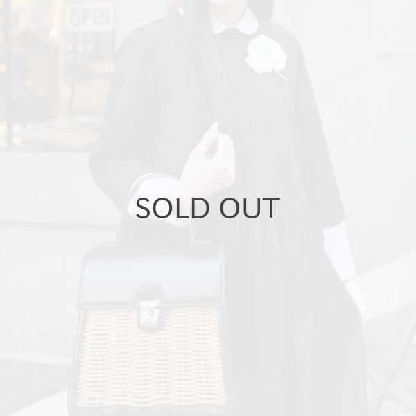 画像17: ウールギャバ ノーカラーワンピース (BK) (17)