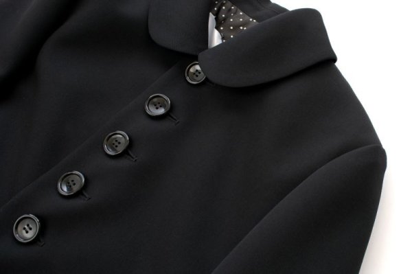 画像5: ウールギャバ 丸襟ジャケット (BK) (5)