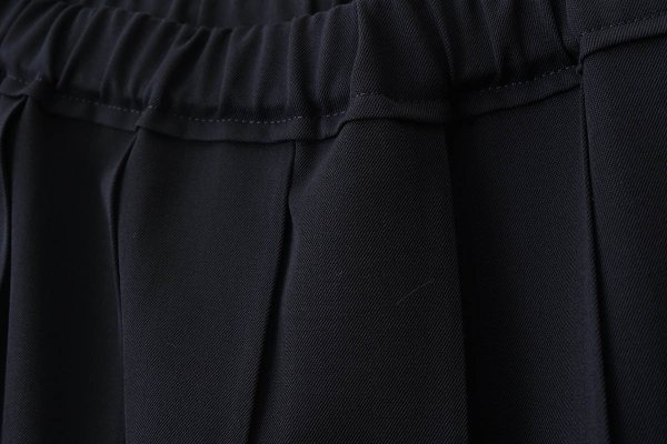 画像7: ウールギャバ後染めプリーツスカート (NV) (7)