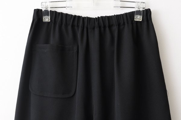 画像3: ウールギャバ後染めパッチポケットギャザーパンツ (BK) (3)