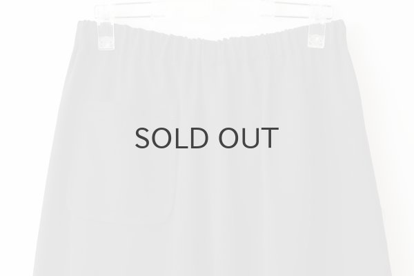 画像3: ウールギャバ後染めパッチポケットギャザーパンツ (BK) (3)