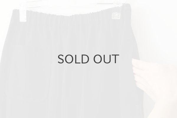 画像7: ウールギャバ後染めパッチポケットギャザーパンツ (BK) (7)