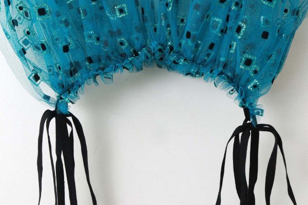 画像5: ナイロンチュールプリント×エステルベルベット刺繍ブラウス (TQ) (5)