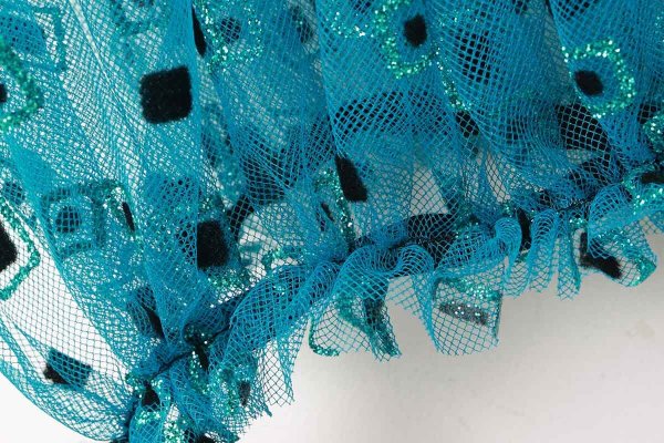 画像6: ナイロンチュールプリント×エステルベルベット刺繍ブラウス (TQ) (6)