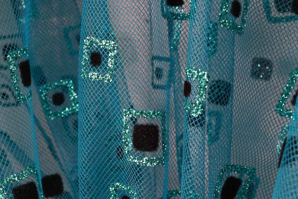 画像12: ナイロンチュールプリント×エステルベルベット刺繍ブラウス (TQ) (12)