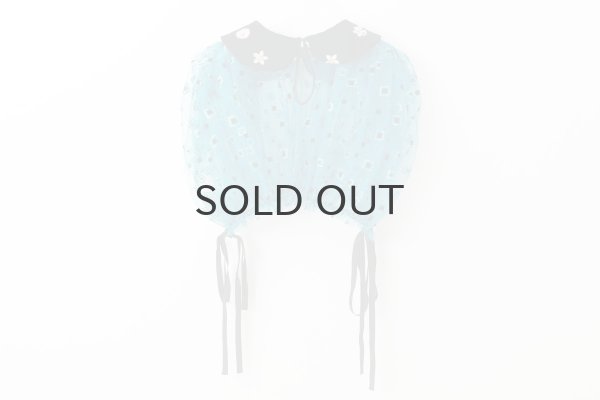 画像2: ナイロンチュールプリント×エステルベルベット刺繍ブラウス (TQ) (2)