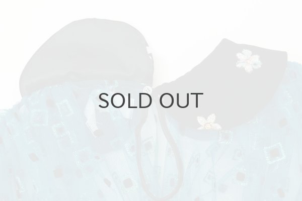 画像10: ナイロンチュールプリント×エステルベルベット刺繍ブラウス (TQ) (10)