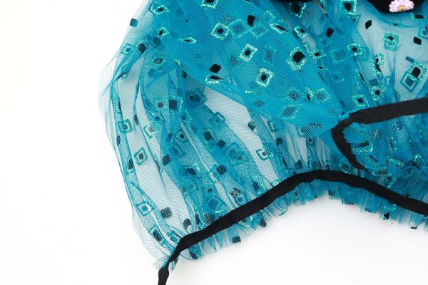 画像8: ナイロンチュールプリント×エステルベルベット刺繍ブラウス (TQ) (8)