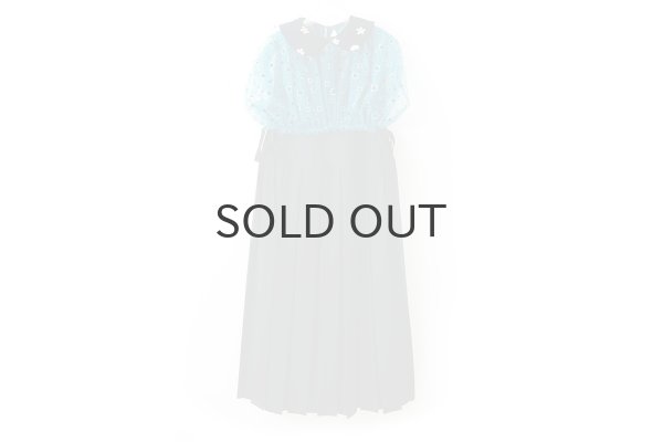 画像14: ナイロンチュールプリント×エステルベルベット刺繍ブラウス (TQ) (14)