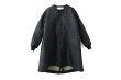 画像1: SALE30%OFF エステルタフタキルティングノーカラーコート(BK) (1)