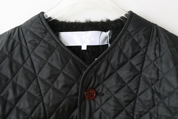 画像4: SALE30%OFF エステルタフタキルティングノーカラーコート(BK) (4)