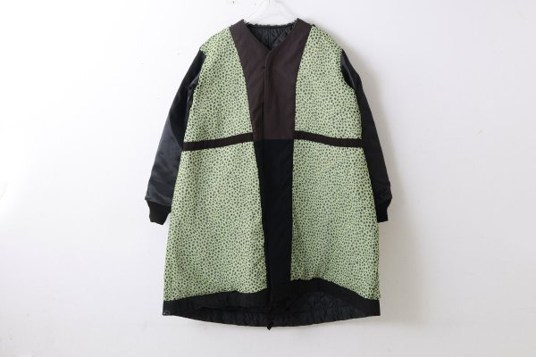 画像8: SALE30%OFF エステルタフタキルティングノーカラーコート(BK) (8)