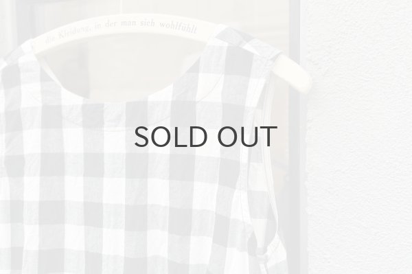 画像4: SALE15%OFF!! 綿リネンギンガムチェック製品洗ワンピース (4)