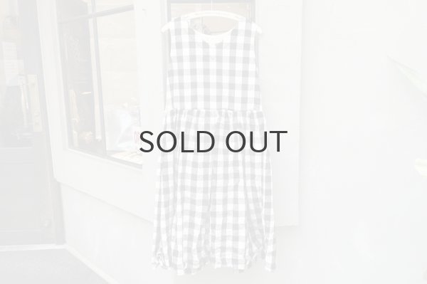 画像2: SALE15%OFF!! 綿リネンギンガムチェック製品洗ワンピース (2)