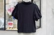画像2: 綿天竺バルーンスリーブカットソー (BK) (2)